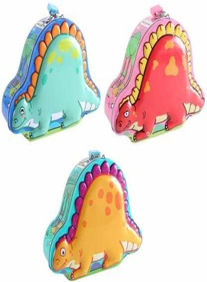 ويش كي حصالة نقود على شكل ديناصور كرتوني لطيف وجذاب من WISHKEY مع قفل أمان ومفاتيح للأطفال، صندوق لحفظ النقود وجمع العملات المعدنية للأولاد والبنات (عبوة من قطعة واحدة، متعددة الألوان) - Image 4